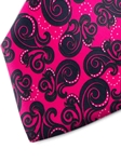 Black and Fucshia Patterned Silk Tie | Italo Ferretti Spring Summer Collection | Sam's Tailoring