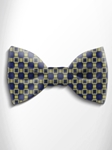 Blue and Yellow Patterned Silk Bow Tie | Italo Ferretti Spring Summer Collection | Sam's Tailoring