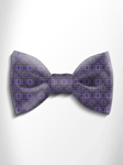 Violet and Grey Patterned Silk Bow Tie | Italo Ferretti Spring Summer Collection | Sam's Tailoring