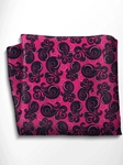 Fuchsia and Black Patterned Silk Pocket Square | Italo Ferretti Spring Summer Collection | Sam's Tailoring