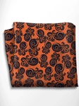 Black and Orange Patterned Silk Pocket Square | Italo Ferretti Spring Summer Collection | Sam's Tailoring