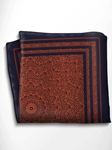 Black and Orange Patterned Silk Pocket Square | Italo Ferretti Spring Summer Collection | Sam's Tailoring