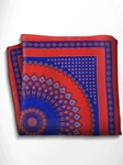 Blue and Red Patterned Silk Pocket Square | Italo Ferretti Spring Summer Collection | Sam's Tailoring