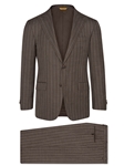 Brown Chalk Stripe Super 150's Tasmanian Suit | Hickey Freeman Tasmanian Collection | Sam's Tailoring