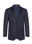 Navy Jacquard Wool Silk Dinner Jacket | Hickey Freeman Summer Blends Collection | Sam's Tailoring