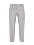 Light Grey Twill Wool Silk Flat Front Trouser | Hickey Freeman Summer Blends Collection | Sam's Tailoring