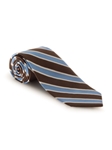 Brown, Blue and White Stripe Heritage Best of Class Tie | Spring/Summer Collection | Sam's Tailoring Fine Men Clothing