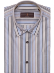 Brown, Blue & White Stripe Anderson Sport Shirt | Robert Talbott Fall 2017 Collection  | Sam's Tailoring