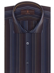 Blue, Brown and Green Vertical Stripe Tailored Sport Shirt | Robert Talbott Fall 2017 Collection  | Sam's Tailoring