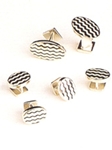 Wave Oval Stud Sets LCS93 - Robert Talbott Cufflinks | Sam's Tailoring Fine Men's Clothing