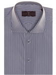 Brown, White and Blue Stripe Estate Tailored Dress Shirt | Robert Talbott Dress Shirt Fall 2017 Collection | Sam's Tailoring Fine Men Clothing