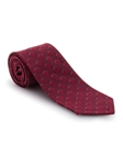 Red Geometric Italian Jacquard Seven Fold Tie | Seven Fold Fall Ties Collection | Sam's Tailoring Fine Men Clothing