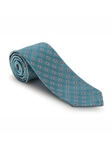 Aqua with Medallions Michigan Avenue 7 Fold Tie | Seven Fold Fall Ties Collection | Sam's Tailoring Fine Men Clothing