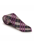 Black, Beet, Gold, White and Sky Plaid Estate Tie | Robert Talbott Estate Ties Collection | Sam's Tailoring