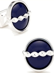 IKE Behar Roped Lapis Cufflinks IB-2-GL - Cufflinks | Sam's Tailoring Fine Men's Clothing