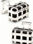 IKE Behar Strapped Black Obsidian Cufflinks IB-6-GL - Cufflinks | Sam's Tailoring Fine Men's Clothing