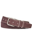 Burgundy White Detail Suede Belt | W.Kleinberg Belts Collection | Sam's Tailoring