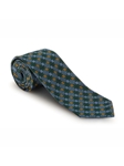 Green, Gold and Sky Geometric Seven Fold Tie | 7 Fold Ties Collection | Sam's Tailoring Fine Men Clothing