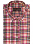 Pink, Orange & Green Plaid Derby Sport Shirt | Robert Talbott Sport Shirts Collection  | Sam's Tailoring Fine Men Clothing