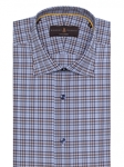 Navy & Brown Plaid Crespi IV Tailored Sport Shirt | Robert Talbott Sport Shirts Collection  | Sam's Tailoring Fine Men Clothing