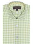 Lime and White Twill Check Crespi IV Tailored Sport Shirt | Robert Talbott Sport Shirts Collection  | Sam's Tailoring Fine Men Clothing