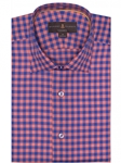 Blue and Orange Twill Check Crespi IV Tailored Sport Shirt | Robert Talbott Sport Shirts Collection  | Sam's Tailoring Fine Men Clothing