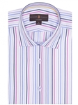 Blue, Pink and White Stripe Crespi IV Tailored Sport Shirt | Robert Talbott Sport Shirts Collection  | Sam's Tailoring Fine Men Clothing