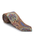 Multi-Color Paisley Carmel Print Best of Class Tie | Best of Class Ties Collection | Sam's Tailoring Fine Men Clothing