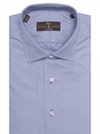 Navy and White Twill Mini Check Estate Sutter Dress Shirt | Robert Talbott Dress Shirts Collection | Sam's Tailoring Fine Men Clothing