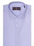 Iris and White Check Estate Sutter Tailored Dress Shirt | Robert Talbott Dress Shirts Collection | Sam's Tailoring Fine Men Clothing