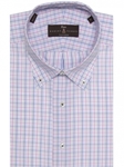 Blue, Pink, Grey & White Plaid Estate Dress Shirt | Robert Talbott Dress Shirts Collection | Sam's Tailoring Fine Men Clothing