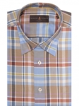 Orange, Blue & White Plaid Anderson Sport Shirt | Sport Shirts Collection | Sams Tailoring Fine Men Clothing