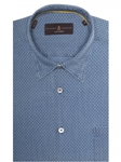 Blue Overprint Howard Tailored Fit Sport Shirt | Sport Shirts Collection | Sams Tailoring Fine Men Clothing