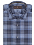 Lagoon Twill Plaid Crespi IV Tailored Sport Shirt | Sport Shirts Collection | Sams Tailoring Fine Men Clothing