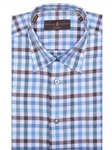 Brown, Blue & White Check Anderson II Sport Shirt | Sport Shirts Collection | Sams Tailoring Fine Men Clothing