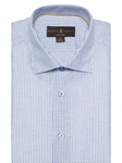 Sky & White Stripe Crespi IV Tailored Sport Shirt | Sport Shirts Collection | Sams Tailoring Fine Men Clothing