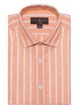 Orange & White Stripe Crespi IV Tailored Sport Shirt | Sport Shirts Collection | Sams Tailoring Fine Men Clothing