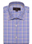 Blue and Orange Check Crespi IV Tailored Sport Shirt | Robert Talbott Fall Sport Shirts Collection  | Sam's Tailoring Fine Men Clothing