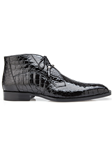 Black Genuine Alligator Stegano Ankle Boot | Belvedere Shoes Fall Collection | Sams Tailoring
