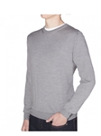 Robert Talbott Grey Crew Neck POWELL WISH 2/60 YARN Sweater LS756-01|Sam's Tailoring Fine Men's Clothing