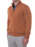 Robert Talbott Ember COOPER-MERINO 1/4 ZIP Mock Neck Sweater LS715-04|Sam's Tailoring Fine Men's Clothing