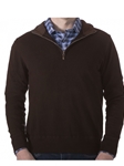 Robert Talbott Brown COOPER-STRETCH 1/4 ZIP JERSEY  LS775-04|Sam's Tailoring Fine Men's Clothing