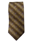 Robert Talbott Brown Studio Stripe 7 Fold Sudbury Tie with Geometric Pattern 321123-37|Sam's Tailoring Fine Men's Clothing