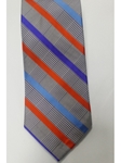Robert Talbott Grey,Orange And Purple Studio Stripe 7 Fold Sudbury Tie 321123-67|Sam's Tailoring Fine Men's Clothing