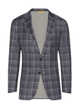Slate Blue Plaid Rain System Side Vent Jacket | Hickey Freeman Jackets Collection | Sam's Tailoring Fine Men Clothing