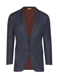 Navy Check Rain System Side Vent Men Jacket | Hickey Freeman Jackets Collection | Sam's Tailoring Fine Men Clothing