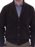 Espresso Barrel Stitch Shawl Cardigan Sweater | Robert Talbott Fine Sweaters | Sam's Tailoring Fine Men's Clothing