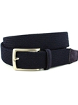 Navy Italian Tubular Woven Rayon Elastic Belt | Torino leather Fine Belts | Sam's Tailoring Fine Men Clothing