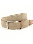 Khaki Italian Tubular Woven Rayon Elastic Belt | Torino leather Fine Belts | Sam's Tailoring Fine Men Clothing