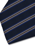 Blue & Tan Stripe on Navy Sartorial Silk Tie | Italo Ferretti Fine Ties Collection | Sam's Tailoring